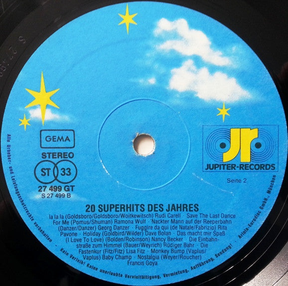Various : 20 Super-Hits Des Jahres (LP, Comp)