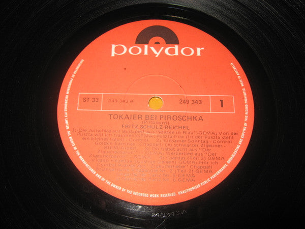 Fritz Schulz-Reichel : Tokaier Bei Piroschka (LP, Album)