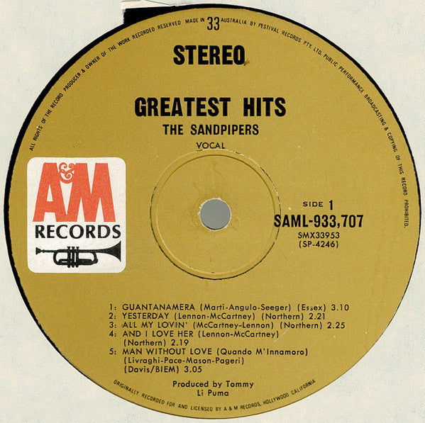 The Sandpipers : Greatest Hits (LP, Comp)