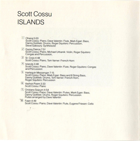 Scott Cossu : Islands (CD, Album)