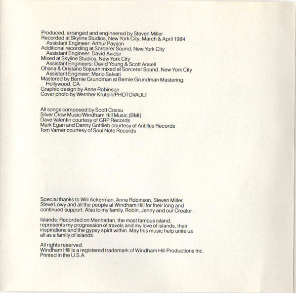 Scott Cossu : Islands (CD, Album)