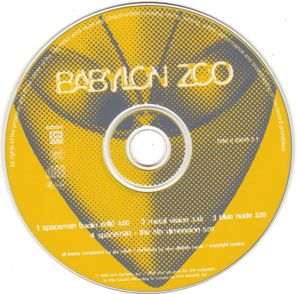 Babylon Zoo : Spaceman (CD, Single)