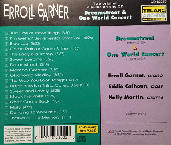 Erroll Garner : Dreamstreet & One World Concert (CD, Comp)