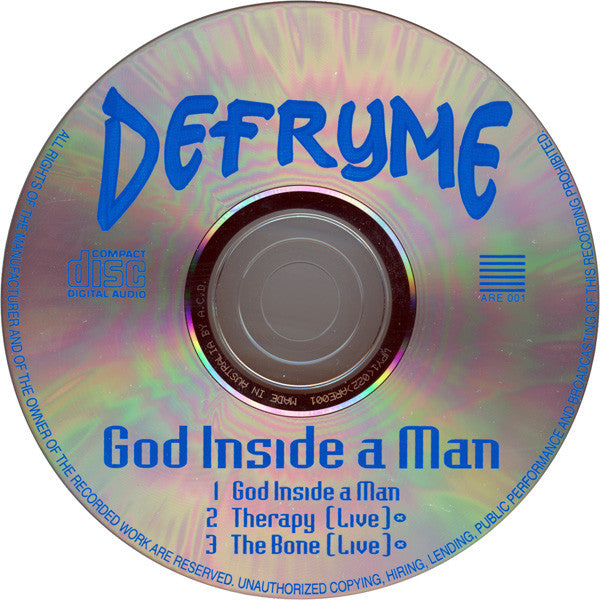 Defryme : God Inside A Man (CD, Single, Ltd)