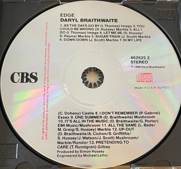Daryl Braithwaite : Edge (CD, Album)