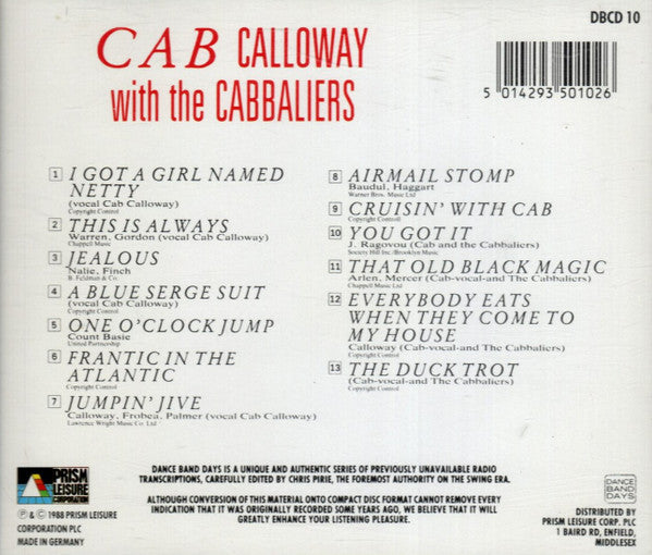 Cab Calloway With The Cabbaliers* : Frantic In The Atlantic (CD, Comp)
