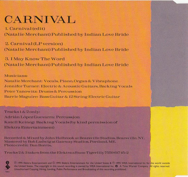 Natalie Merchant : Carnival (CD, Single)