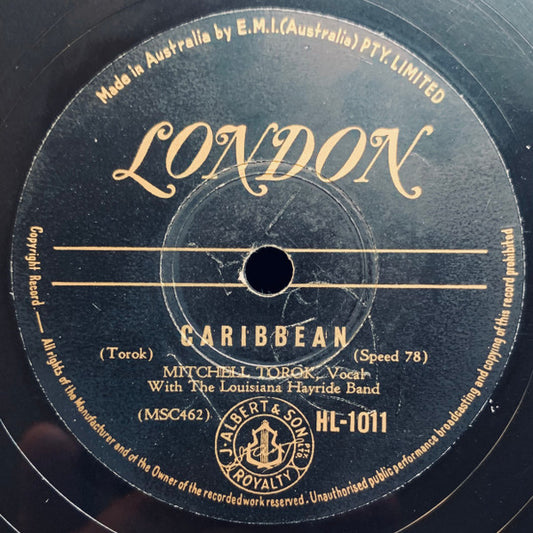 Mitchell Torok With Louisiana Hayride Band : Caribbean / Weep Away (Shellac, 10")