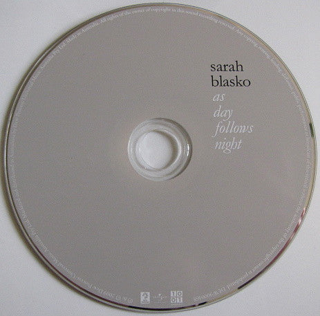 Sarah Blasko : As Day Follows Night (CD, Album)