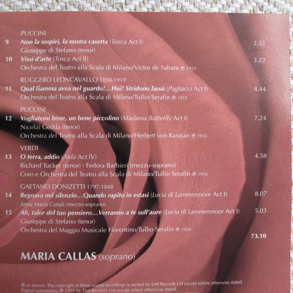 Maria Callas : The Best Of... Romantic Callas (CD, Comp, Mono, RM)