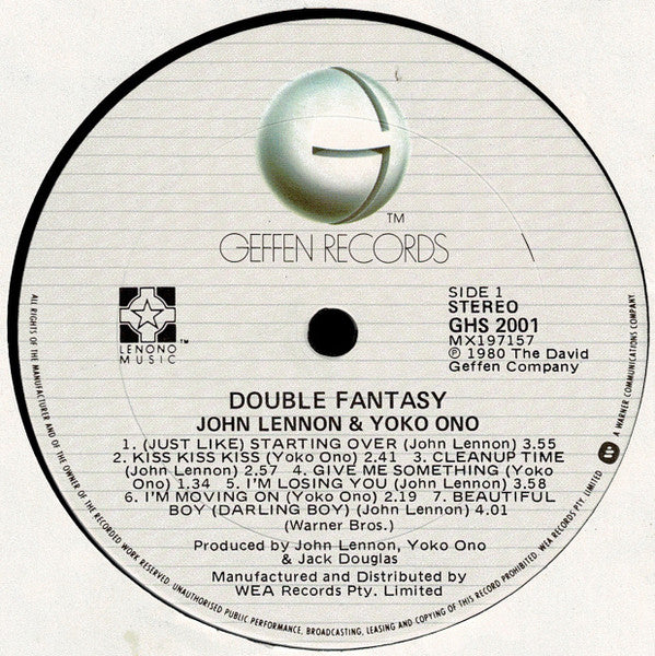 John Lennon & Yoko Ono : Double Fantasy (LP, Album, RE)