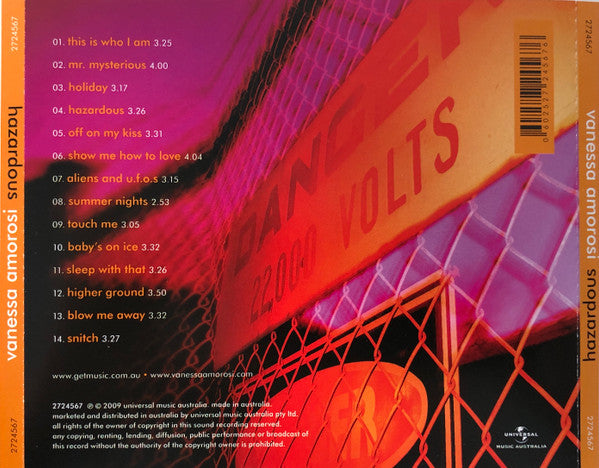 Vanessa Amorosi : Hazardous (CD, Album)
