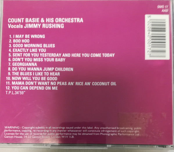 Count Basie Orchestra, Jimmy Rushing : Count Basie & His Orchestra Vocals Jimmy Rushing (CD, Comp)