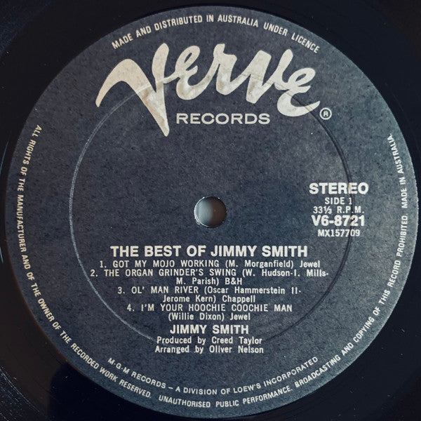 Jimmy Smith : The Best Of Jimmy Smith (LP, Comp, RE)