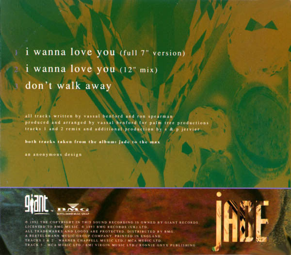 Jade (3) : I Wanna Love You (CD, Single, RE)
