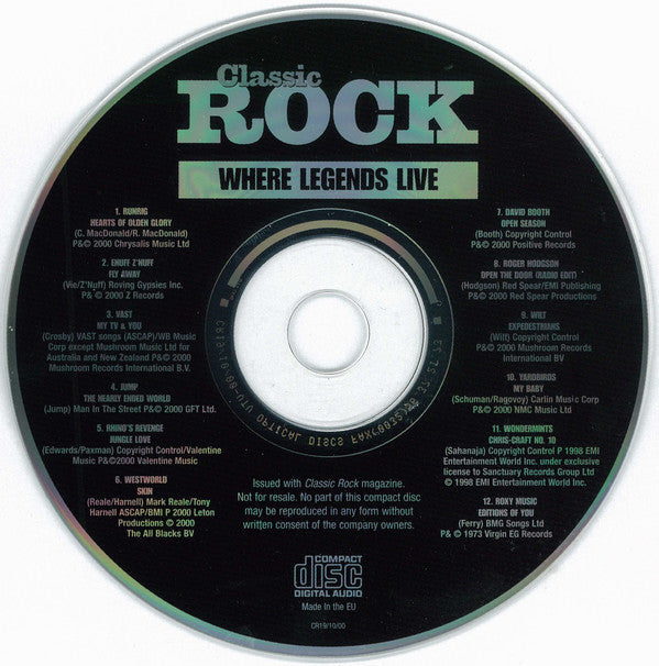 Various : Classic Cuts - Where Legends Live (CD, Comp)
