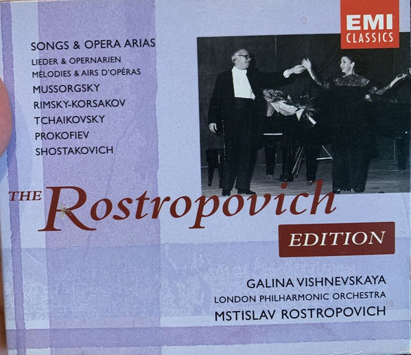 Modest Mussorgsky, Nikolai Rimsky-Korsakov, Pyotr Ilyich Tchaikovsky, Sergei Prokofiev, Dmitri Shostakovich - Galina Vishnevskaya, London Philharmonic Orchestra, Mstislav Rostropovich : Songs And Opera Arias (3xCD, Comp, RM)
