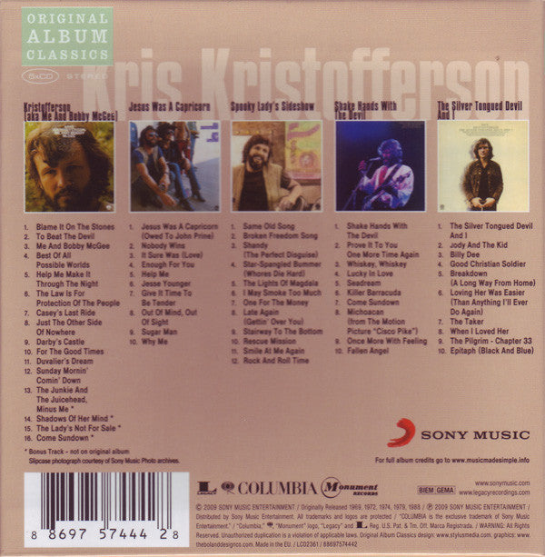 Kris Kristofferson : Original Album Classics (Box, Comp + CD, Album + CD, Album + CD, Album + CD)