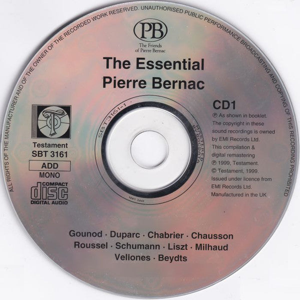 Pierre Bernac : The Essential Pierre Bernac (3xCD, Comp, Mono, RM)