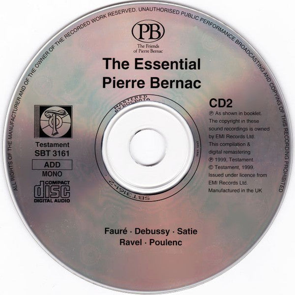 Pierre Bernac : The Essential Pierre Bernac (3xCD, Comp, Mono, RM)