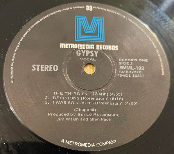 Gypsy (15) : Gypsy (2xLP, Album, Gat)