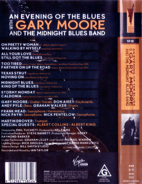 Gary Moore With The Midnight Blues Band : An Evening Of The Blues (VHS, PAL)