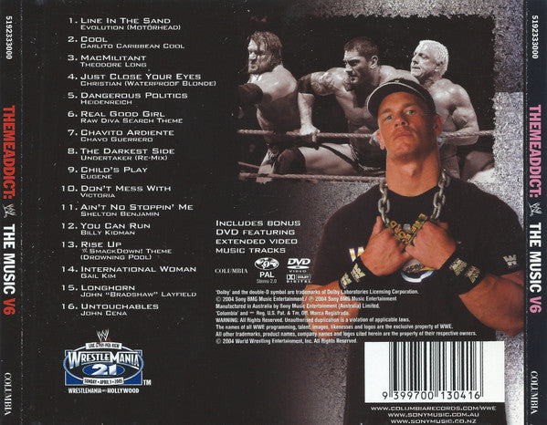 World Wrestling Entertainment : ThemeAddict: WWE The Music V6 (CD, Comp + DVD-V, PAL)