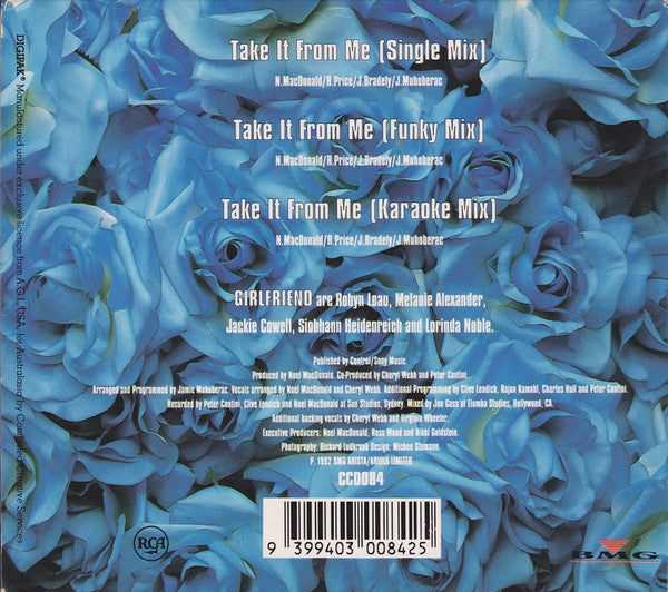 Girlfriend (4) : Take It From Me (CD, Single, Dig)