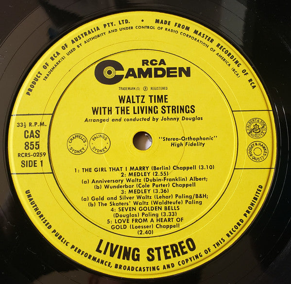 Living Strings : Waltz Time With The Living Strings (LP, Album)