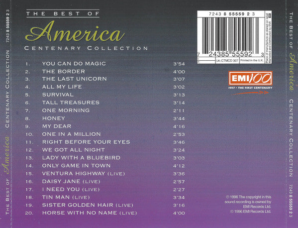 America (2) : The Best Of America (CD, Comp)