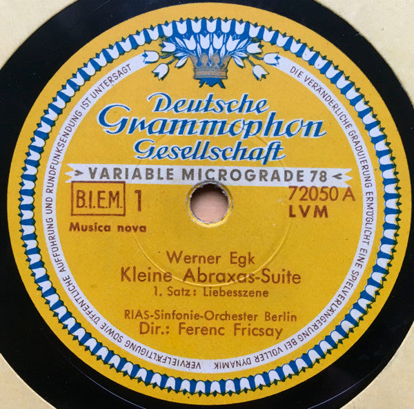RIAS Symphonie-Orchester Berlin, Werner Egk, Ferenc Fricsay : Kleine Abraxas Suite (Shellac, 12")