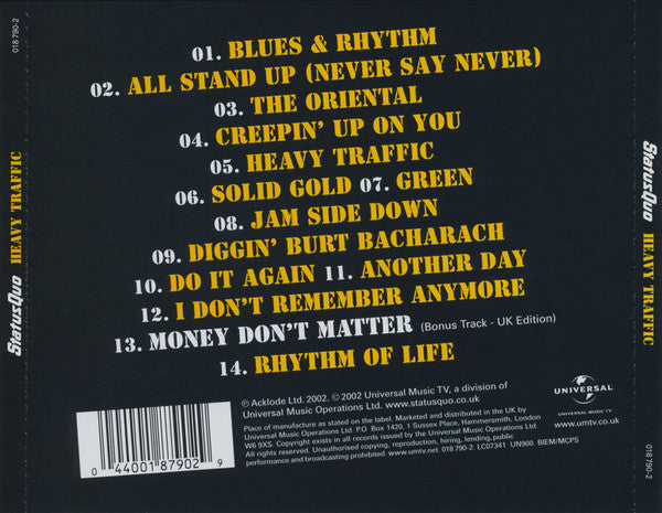 Status Quo : Heavy Traffic (CD, Album)