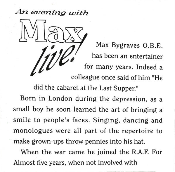 Max Bygraves : An Evening With Max – Live! (CD, Album)