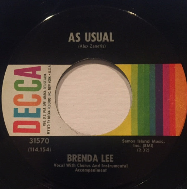 Brenda Lee : As Usual (7", Single, Glo)