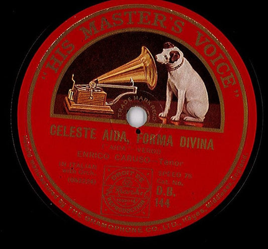 Enrico Caruso : Celeste Aida, Forma Divina / Mia Piccirella - "Salvator Rosa" (Shellac, 12")