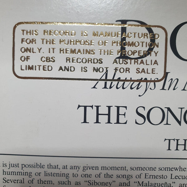 Domingo* : Always In My Heart = Siempre En Mi Corazón - The Songs Of Ernesto Lecuona (LP, Promo)