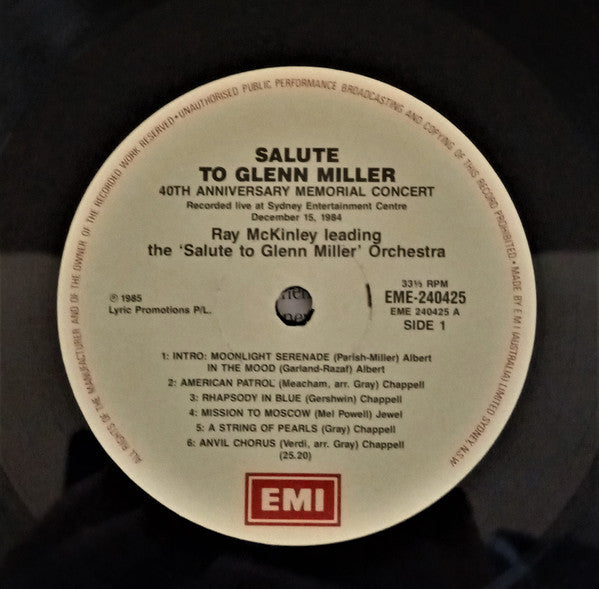 Ray McKinley Leading The Salute To Glenn Miller Orchestra : A Salute To Glenn Miller (40th Anniversary Memorial Concert) (LP, Album)