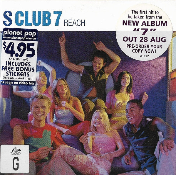 S Club 7 : Reach (CD, Single, Enh, Car)
