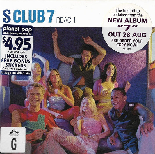 S Club 7 : Reach (CD, Single, Enh, Car)