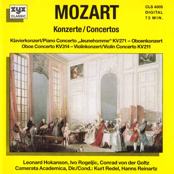 Wolfgang Amadeus Mozart - Leonard Hokanson, Ivo Rogeljic, Conrad von der Goltz, Camerata Academica Salzburg Dir./Cond. Kurt Redel, Hanns Reinartz : Konzerte = Concertos (CD, Comp)