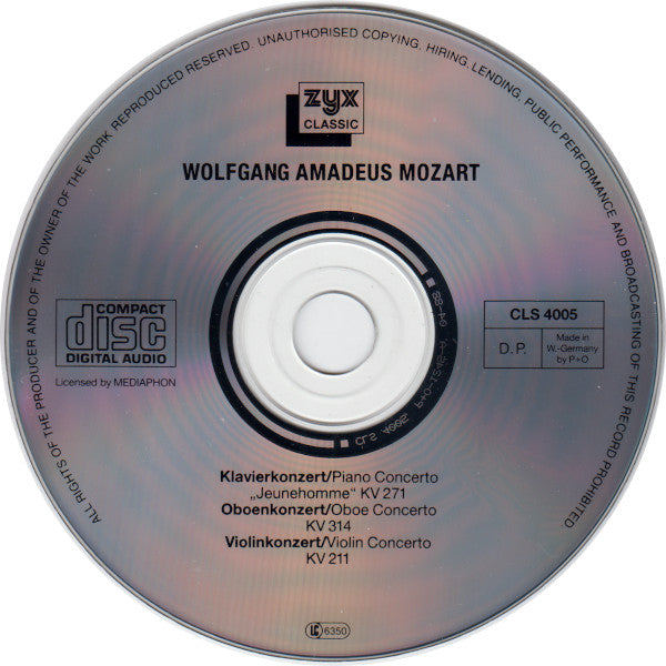 Wolfgang Amadeus Mozart - Leonard Hokanson, Ivo Rogeljic, Conrad von der Goltz, Camerata Academica Salzburg Dir./Cond. Kurt Redel, Hanns Reinartz : Konzerte = Concertos (CD, Comp)