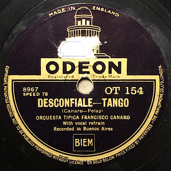 Francisco Canaro Y Su Orquesta Típica : Desconfiale / Novia (Shellac, 10")