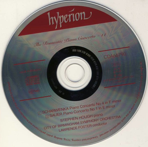 Scharwenka*, Sauer*, Stephen Hough, City Of Birmingham Symphony Orchestra, Lawrence Foster : Piano Concerto No 4 In F Minor (First Recording) / Piano Concerto No 1 In E Minor (First Recording) (CD, Album)