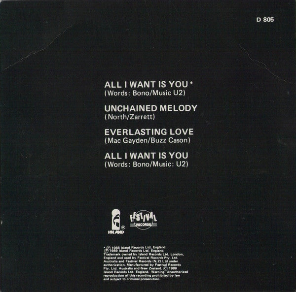 U2 : All I Want Is You (CD, Single, Car)