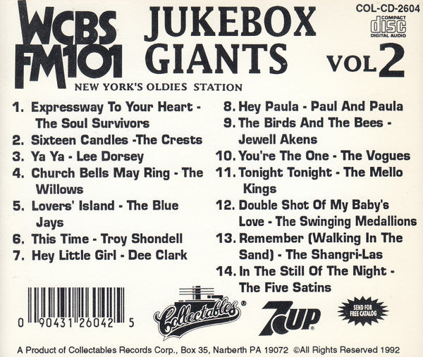 Various : WCBS FM101 Jukebox Giants (Volume 2) (CD)
