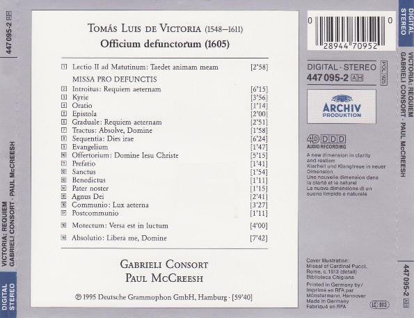 Victoria* - Gabrieli Consort • Paul McCreesh : Requiem: Officium Defunctorum • 1605 (CD, Album)