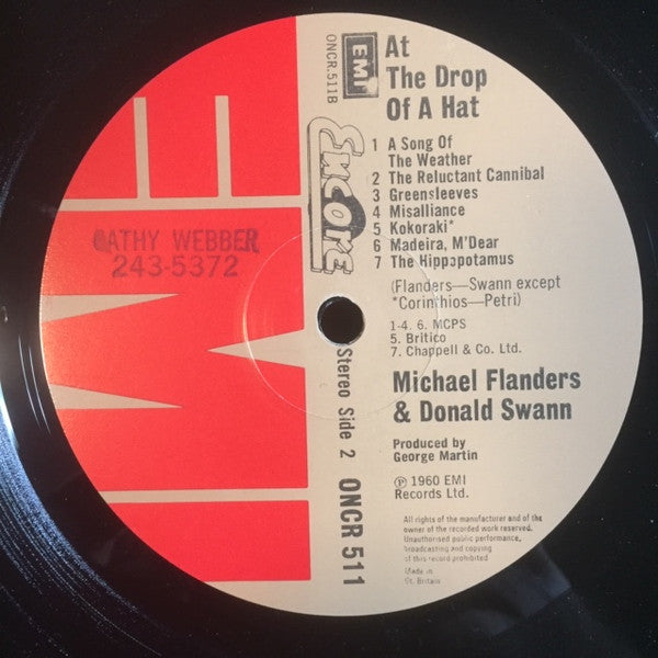 Michael Flanders & Donald Swann* : At The Drop Of A Hat (LP, RE)