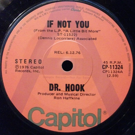 Dr. Hook : If Not You (7", Single, Promo)