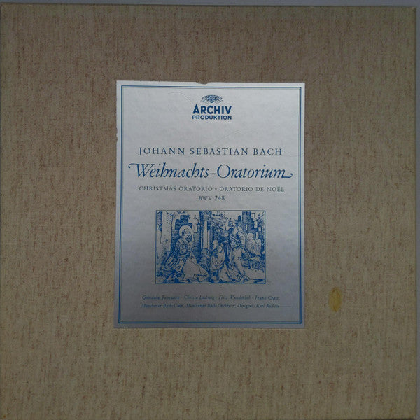 Johann Sebastian Bach - Gundula Janowitz • Christa Ludwig • Fritz Wunderlich • Franz Crass, Münchener Bach-Chor, Münchener Bach-Orchester, Karl Richter : Weihnachts-Oratorium (BWV 248) (3xLP, Album + Box, RE)