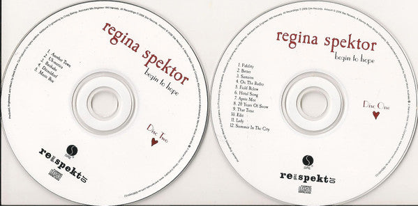 Regina Spektor : Begin To Hope (CD, Album + CD, EP + Dig)